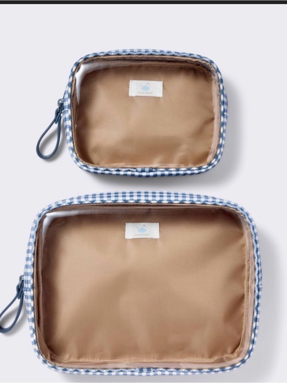 cloud island blue gingham diaper bag packing pouches 2pc